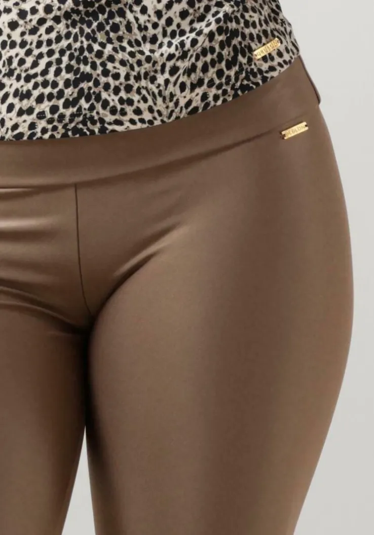 taupe deblon sports legging clara shine leggings high waistband