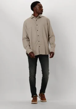 taupe dstrezzed casual overhemd olav shirt