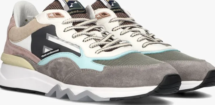 taupe floris van bommel lage sneakers sfm-10136 de zager