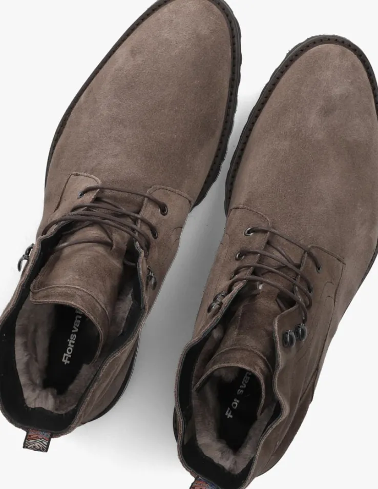 taupe floris van bommel veterschoenen sfm-80033 sturdi