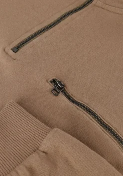 taupe forét sweater log half zip sweatshirt