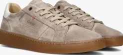 taupe greve lage sneakers wave