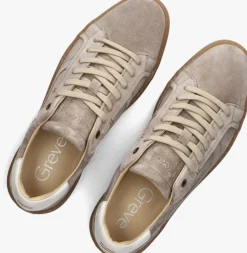 taupe greve lage sneakers wave