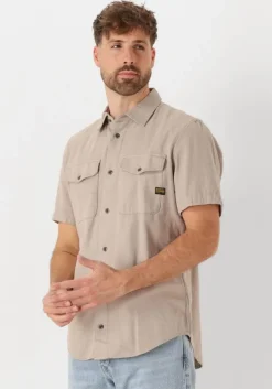 taupe g-star raw casual overhemd marine slim shirt ss