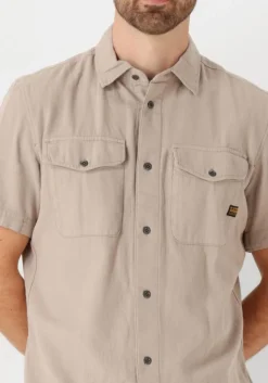 taupe g-star raw casual overhemd marine slim shirt ss