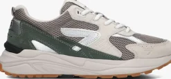 taupe hub lage sneakers grid-m