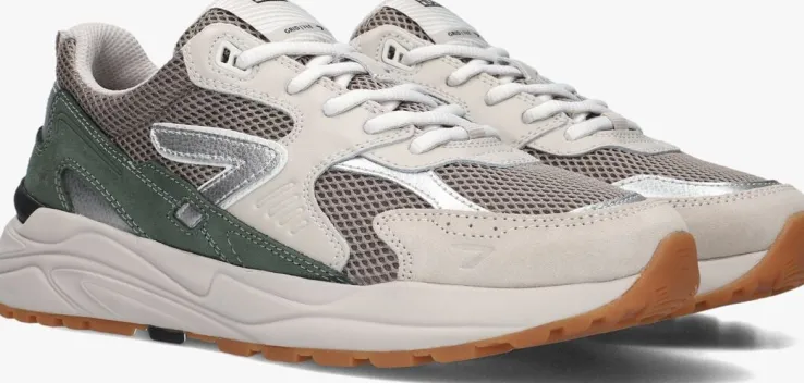 taupe hub lage sneakers grid-m