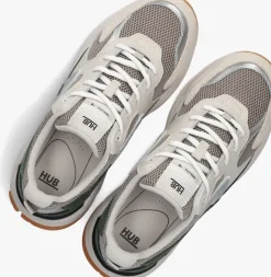 taupe hub lage sneakers grid-m
