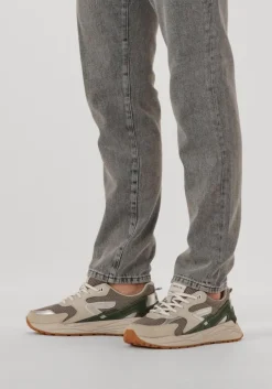 taupe hub lage sneakers grid-m