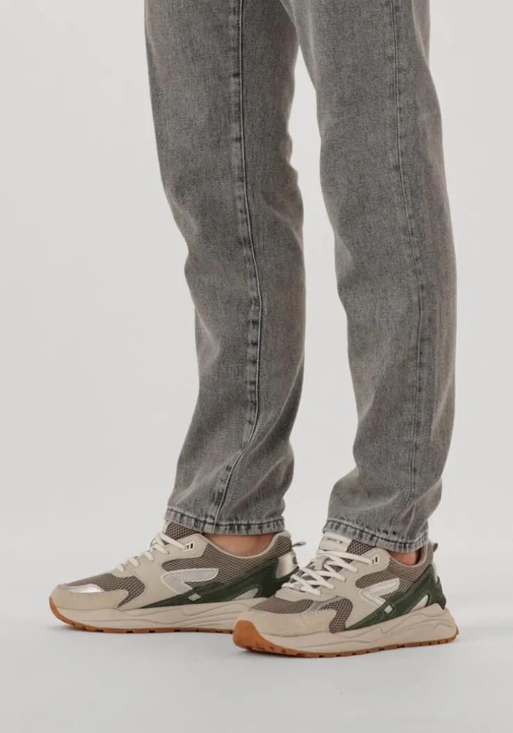 taupe hub lage sneakers grid-m