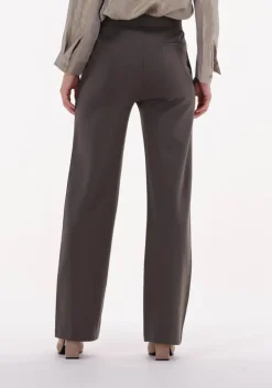 taupe knit-ted wijde broek floor pant