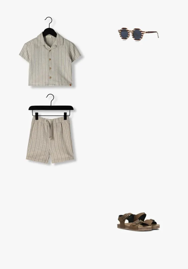 taupe lil' atelier casual overhemd nmmfrede ss loose shirt lil