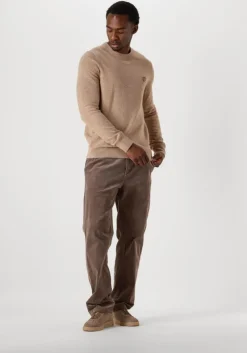 taupe lyle & scott trui lambswool blend crew neck jumper