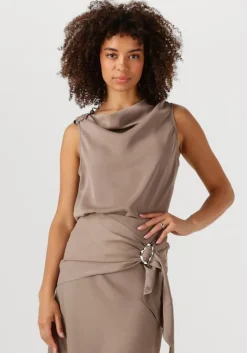 taupe neo noir top scotta dull sateen top