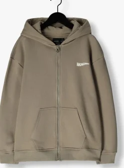 taupe nik & nik vest rocco zip hoodie