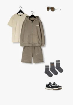 taupe nik & nik vest rocco zip hoodie