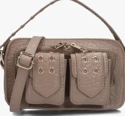 taupe núnoo schoudertas helena eyelet