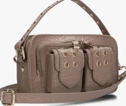 taupe núnoo schoudertas helena eyelet