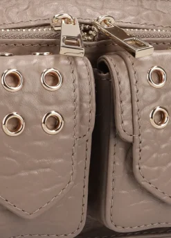 taupe núnoo schoudertas helena eyelet