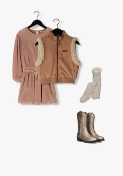 taupe nono mini jurk miron aop plissee dress