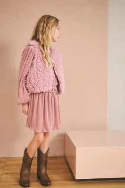 taupe nono mini jurk miron aop plissee dress