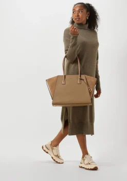taupe not shy midi jurk teba