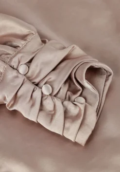 taupe notre-v mini jurk nv-doris satin dress