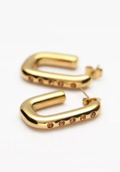 taupe notre-v oorbellen oorbellen vierkant