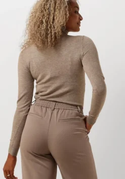 taupe object coltrui objthess l/s rollneck knit pullover