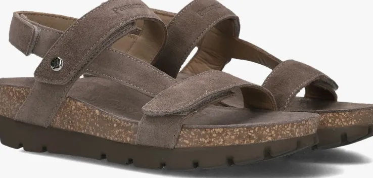 taupe panama jack platte sandalen selma