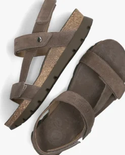 taupe panama jack platte sandalen selma