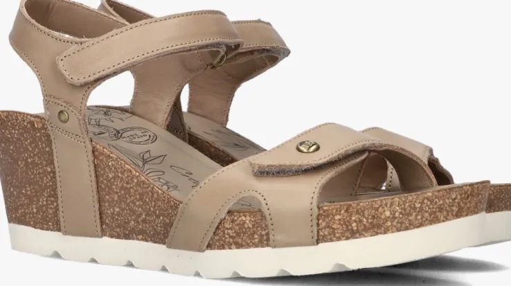 taupe panama jack sandalen met hak julia