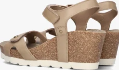 taupe panama jack sandalen met hak julia