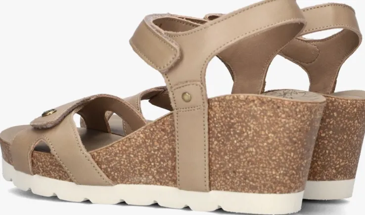 taupe panama jack sandalen met hak julia