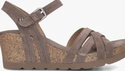 taupe panama jack sandalen met hak vera