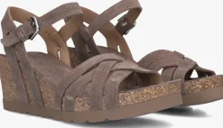 taupe panama jack sandalen met hak vera