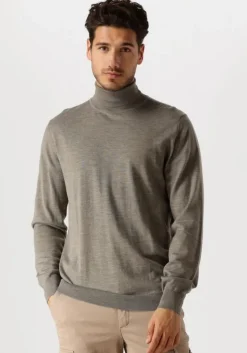 taupe profuomo coltrui pullover roll neck