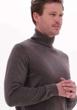 taupe profuomo coltrui pullover roll neck