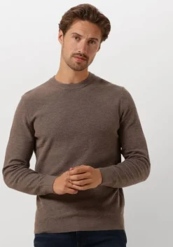 taupe profuomo trui pullover crew neck