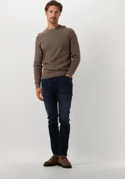 taupe profuomo trui pullover crew neck