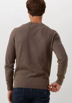 taupe profuomo trui pullover crew neck