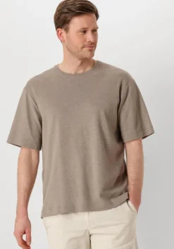 taupe profuomo t-shirt t-shirt crewneck oversized ss