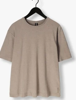 taupe profuomo t-shirt t-shirt crewneck oversized ss