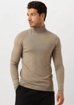 taupe pure path coltrui essential knit turtleneck sweater