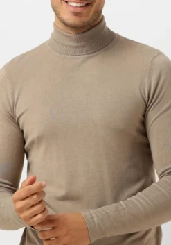 taupe pure path coltrui essential knit turtleneck sweater