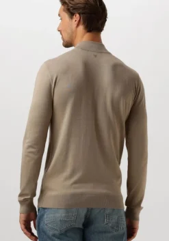 taupe pure path coltrui essential knit mockneck sweater