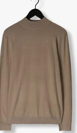 taupe pure path coltrui essential knit mockneck sweater