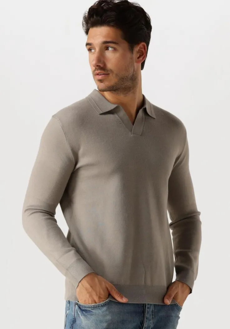 taupe pure path polo regular fit knitwear polo808