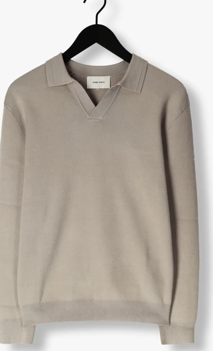 taupe pure path polo regular fit knitwear polo808