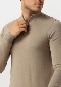 taupe pure path trui essential knitwear halfzip sweater